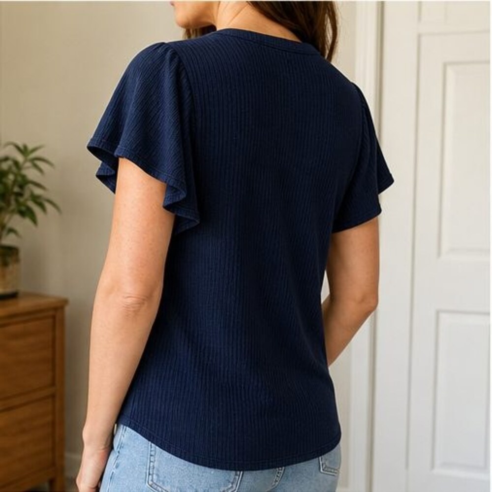 Cream Peplum Top - Picture 3 of 6